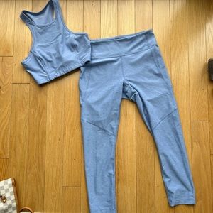 Outdoor Voices Periwinkle sports bra and leggings